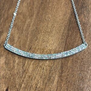 Lane Bryant Silver Necklace with Curved Bar Design